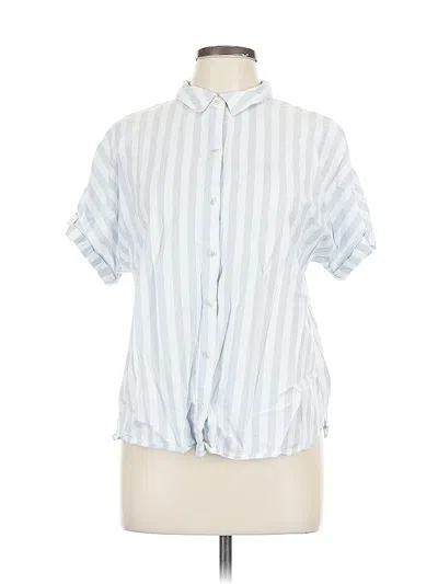 Pre-owned Universal Thread Short Sleeve Button Down Shirt In Blue
