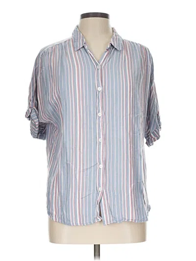 Pre-owned Universal Thread Short Sleeve Button Down Shirt In Blue