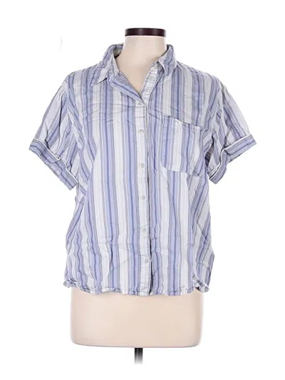 Pre-owned Universal Thread Short Sleeve Button Down Shirt In Blue