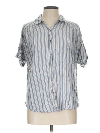 Pre-owned Universal Thread Short Sleeve Button Down Shirt In Blue