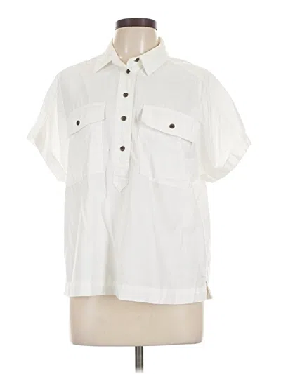 Pre-owned Universal Thread Short Sleeve Button Down Shirt In Ivory