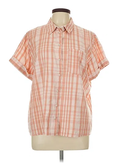 Pre-owned Universal Thread Short Sleeve Button Down Shirt In Orange