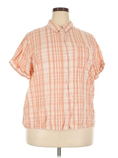 Pre-owned Universal Thread Short Sleeve Button Down Shirt In Orange