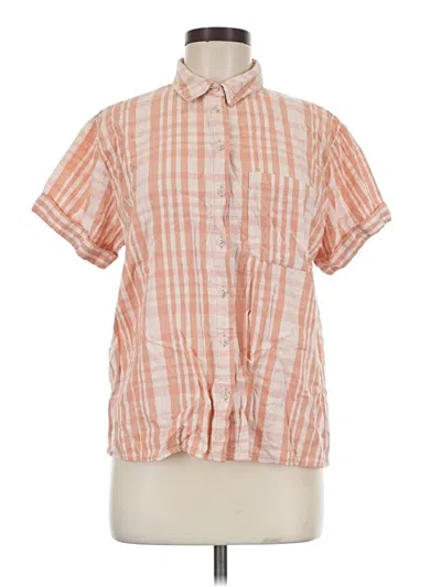 Pre-owned Universal Thread Short Sleeve Button Down Shirt In Orange