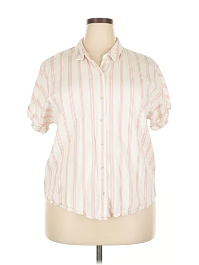 Pre-owned Universal Thread Short Sleeve Button Down Shirt In Pink