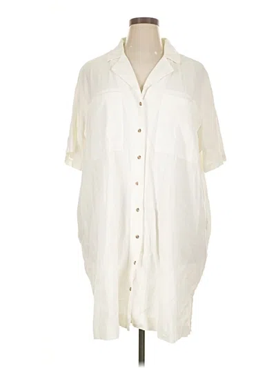 Pre-owned Universal Thread Short Sleeve Button Down Shirt In White