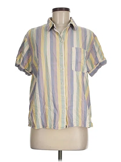Pre-owned Universal Thread Short Sleeve Button Down Shirt In Yellow