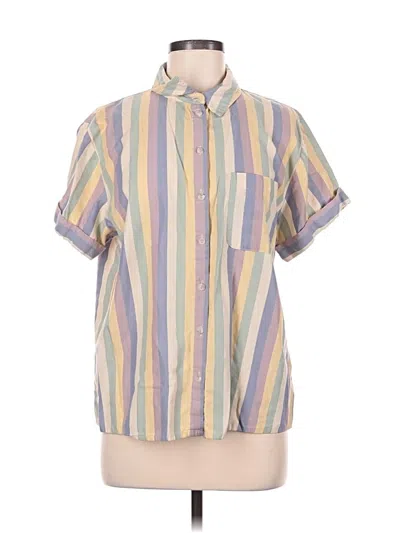 Pre-owned Universal Thread Short Sleeve Button Down Shirt In Yellow