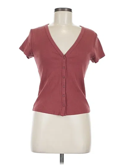 Pre-owned Universal Thread Short Sleeve Henley Shirt In Burgundy