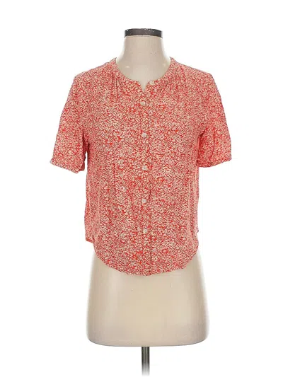 Pre-owned Universal Thread Short Sleeve Henley Shirt In Red