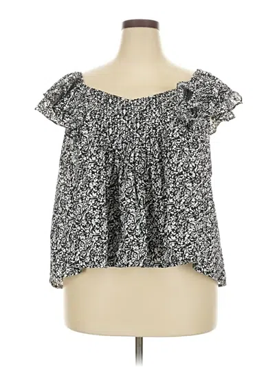 Pre-owned Universal Thread Short Sleeve Top Black Strapless Neckline Tops