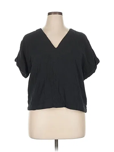 Pre-owned Universal Thread Short Sleeve Top Black V Neck Tops