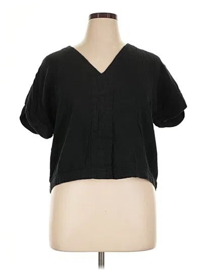 Pre-owned Universal Thread Short Sleeve Top Black V-neck Tops