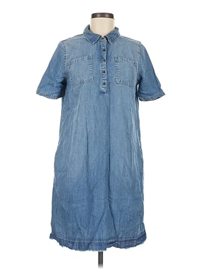 Pre-owned Universal Thread Short Sleeve Top Blue Keyhole Neckline Tops