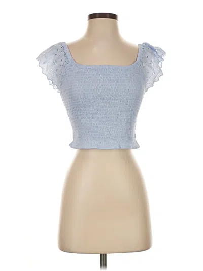 Universal Thread Short Sleeve Top Blue Sweetheart Neckline Tops