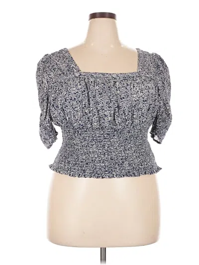 Pre-owned Universal Thread Short Sleeve Top Blue Sweetheart Neckline Tops