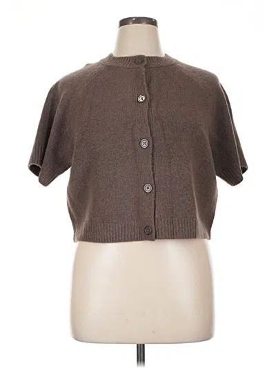 Universal Thread Short Sleeve Top Brown Mock Neckline Tops