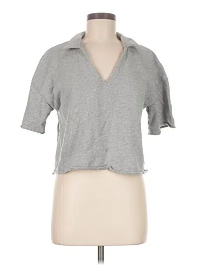 Pre-owned Universal Thread Short Sleeve Top Gray Collared Neckline Tops