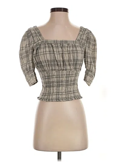 Pre-owned Universal Thread Short Sleeve Top Gray Square Neckline Tops
