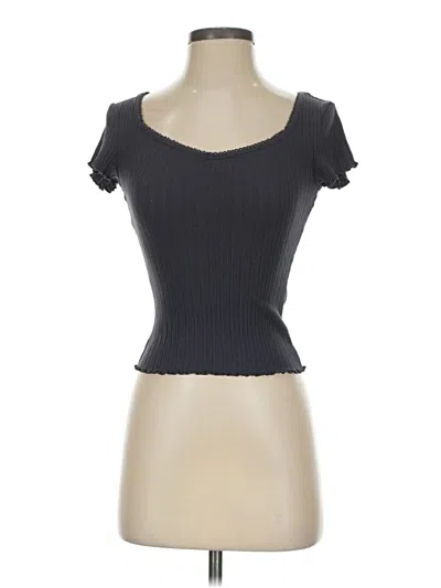 Pre-owned Universal Thread Short Sleeve Top Gray Sweetheart Neckline Tops
