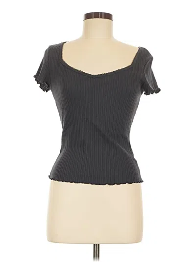 Pre-owned Universal Thread Short Sleeve Top Gray Sweetheart Neckline Tops