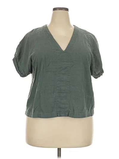 Pre-owned Universal Thread Short Sleeve Top Green V-neck Tops