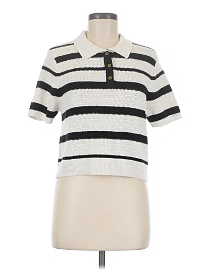 Pre-owned Universal Thread Short Sleeve Top Ivory Collared Neckline Tops