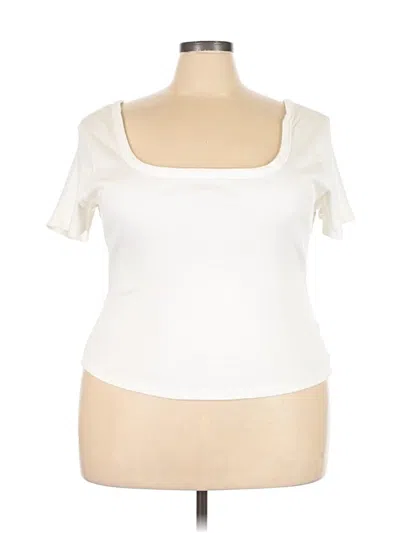Pre-owned Universal Thread Short Sleeve Top Ivory Sweetheart Neckline Tops
