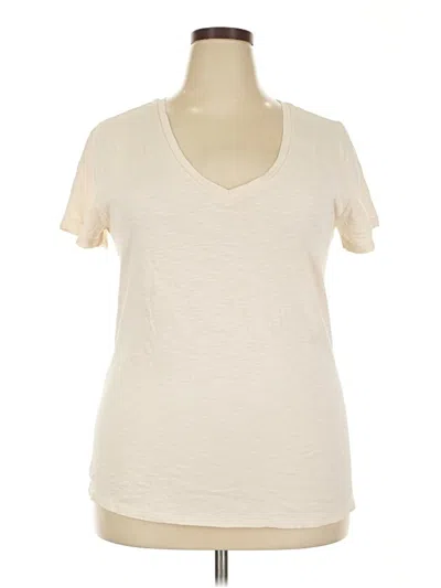 Pre-owned Universal Thread Short Sleeve Top Ivory V-neck Tops