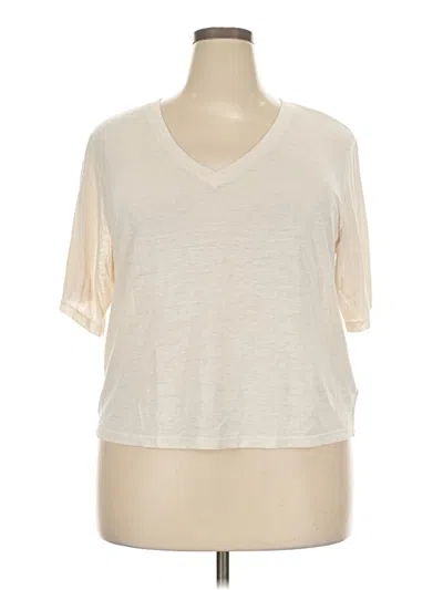 Pre-owned Universal Thread Short Sleeve Top Ivory V-neck Tops
