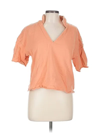 Pre-owned Universal Thread Short Sleeve Top Orange V Neck Tops