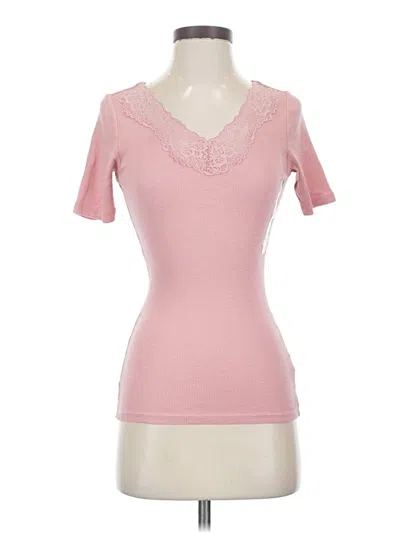 Pre-owned Universal Thread Short Sleeve Top Pink Sweetheart Neckline Tops