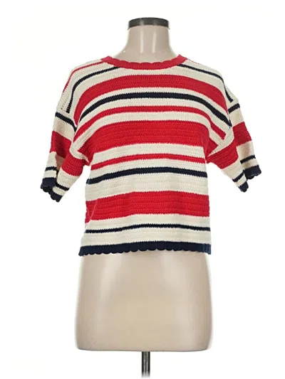 Universal Thread Short Sleeve Top Red Boatneck Tops In Multi