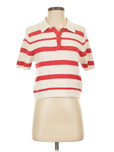 Pre-owned Universal Thread Short Sleeve Top Red Collared Neckline Tops