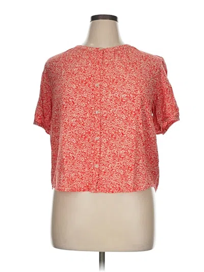 Pre-owned Universal Thread Short Sleeve Top Red Square Neckline Tops