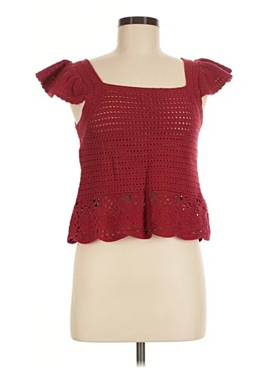 Pre-owned Universal Thread Short Sleeve Top Red Square Neckline Tops