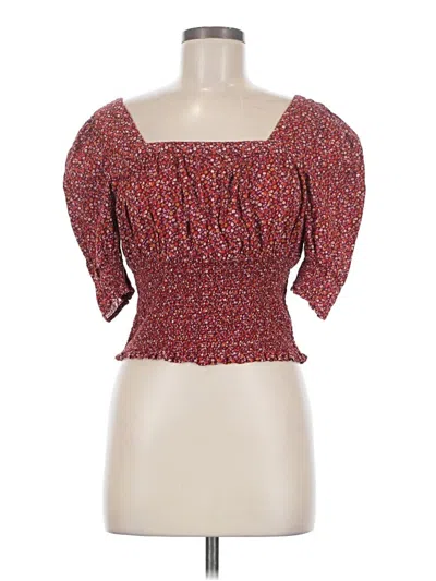 Pre-owned Universal Thread Short Sleeve Top Red Sweetheart Neckline Tops