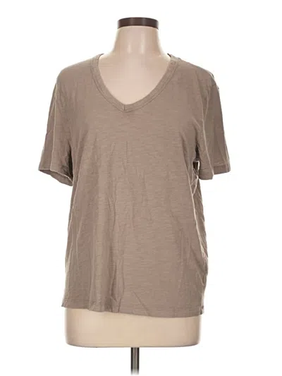 Pre-owned Universal Thread Short Sleeve Top Tan V-neck Tops