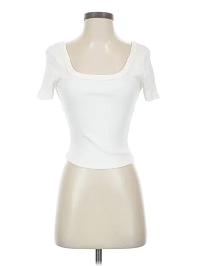 Pre-owned Universal Thread Short Sleeve Top White Sweetheart Neckline Tops