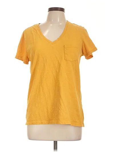 Pre-owned Universal Thread Short Sleeve Top Yellow V-neck Tops