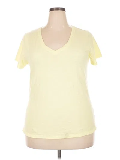Pre-owned Universal Thread Short Sleeve Top Yellow V-neck Tops