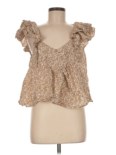 Pre-owned Universal Thread Sleeveless Blouse In Tan