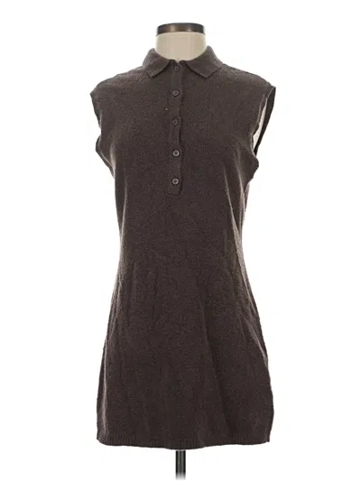 Pre-owned Universal Thread Sleeveless Button Down Shirt In Brown