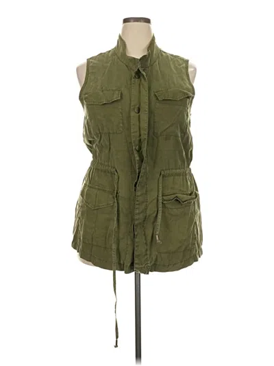 Pre-owned Universal Thread Sleeveless Button Down Shirt In Green