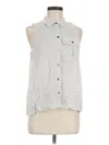 Universal Thread Sleeveless Button Down Shirt In Silver