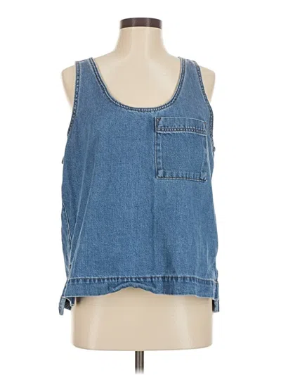 Pre-owned Universal Thread Sleeveless Top Blue Halter Neckline Tops