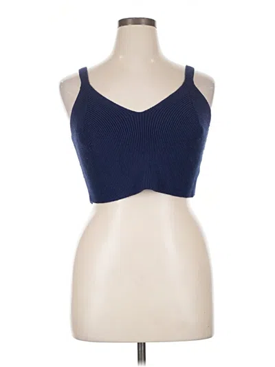Pre-owned Universal Thread Sleeveless Top Blue Halter Neckline Tops