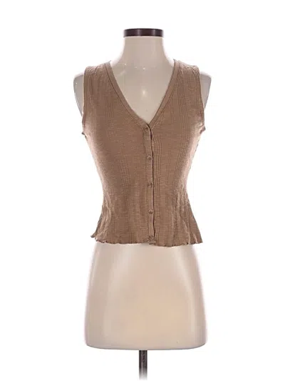 Pre-owned Universal Thread Sleeveless Top Brown Plunge Neckline Tops