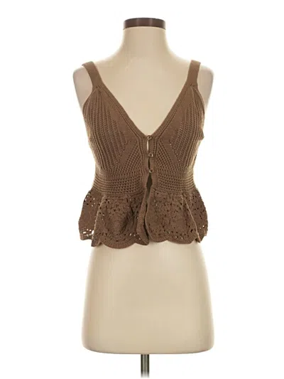 Pre-owned Universal Thread Sleeveless Top Brown Strapless Neckline Tops
