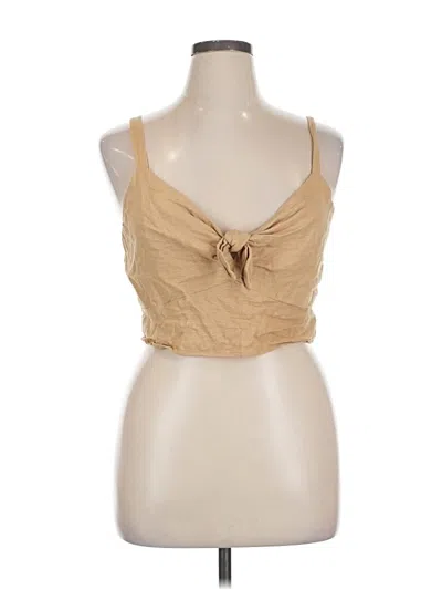 Pre-owned Universal Thread Sleeveless Top Tan Sweetheart Neckline Tops In Brown